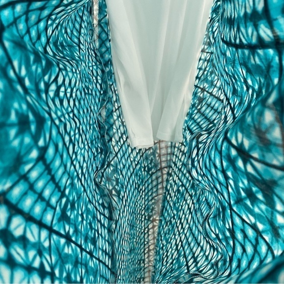 Tommy Hilfiger Blue Chiffon V Neck Maxi Dress High Low Sleeveless Faux Wrap NWT - Picture 5 of 13